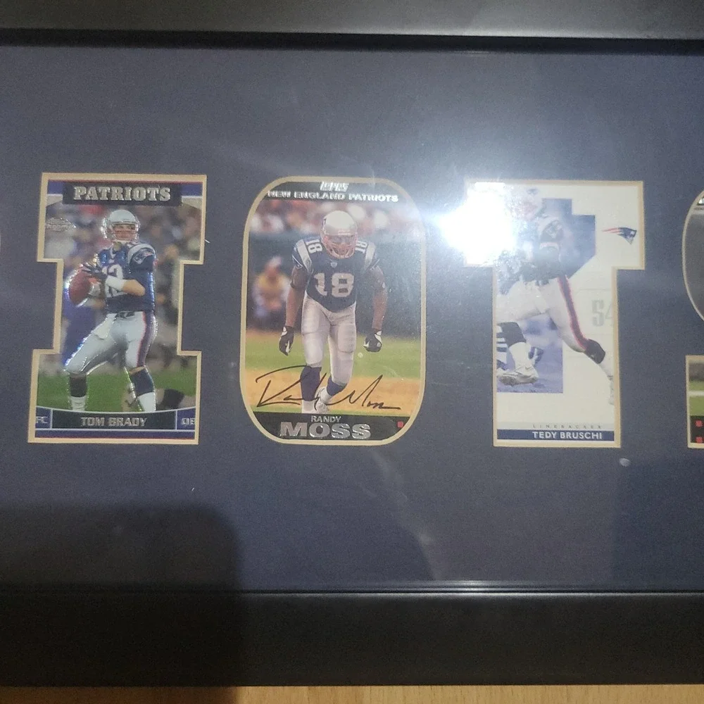 New England Patriots Cut Out Matted Framed Team Cards Tom Brady Sammy Morris Wes
